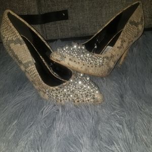 Snake skin high heels